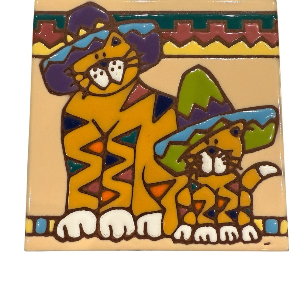 Earthtones “Cat” Ceramic Tile